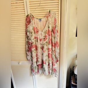 Jade by Johnny Was Size M Floral Dress with Pink and Green Hues
